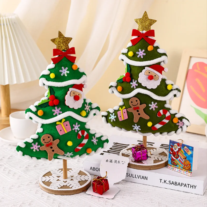 Zestaw świąteczny do rękodzieła dla dzieci, włóknina, choinka, kreatywna dekoracja na biurko