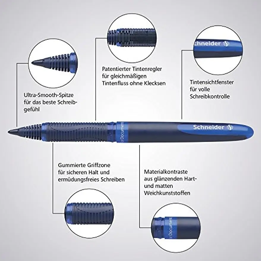 Schneider One pena Gel Rollerball bisnis, 0.6 Mm ujung Ultra halus perlengkapan kerja pena tinta Gel tanda kantor (183001)