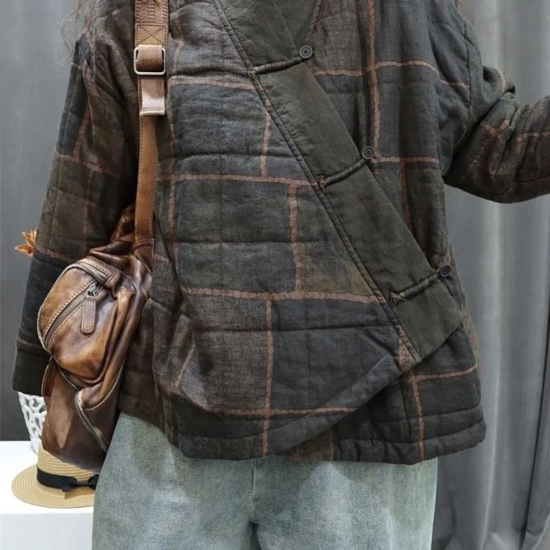 2025 nuove giacche moda autunno inverno per donna stile cinese retrò semplice confortevole design casual allentato Parka versatile