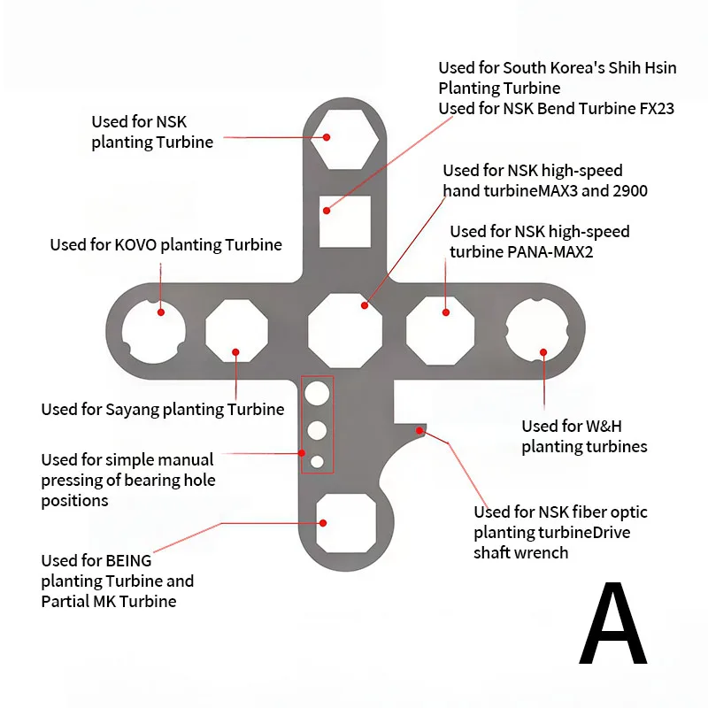 

Dental Implant Handpiece Rear Cover Repair Tool High-Speed Turbine Rear Cover Removal Wrench Quick-Change Handpiece Repair Key