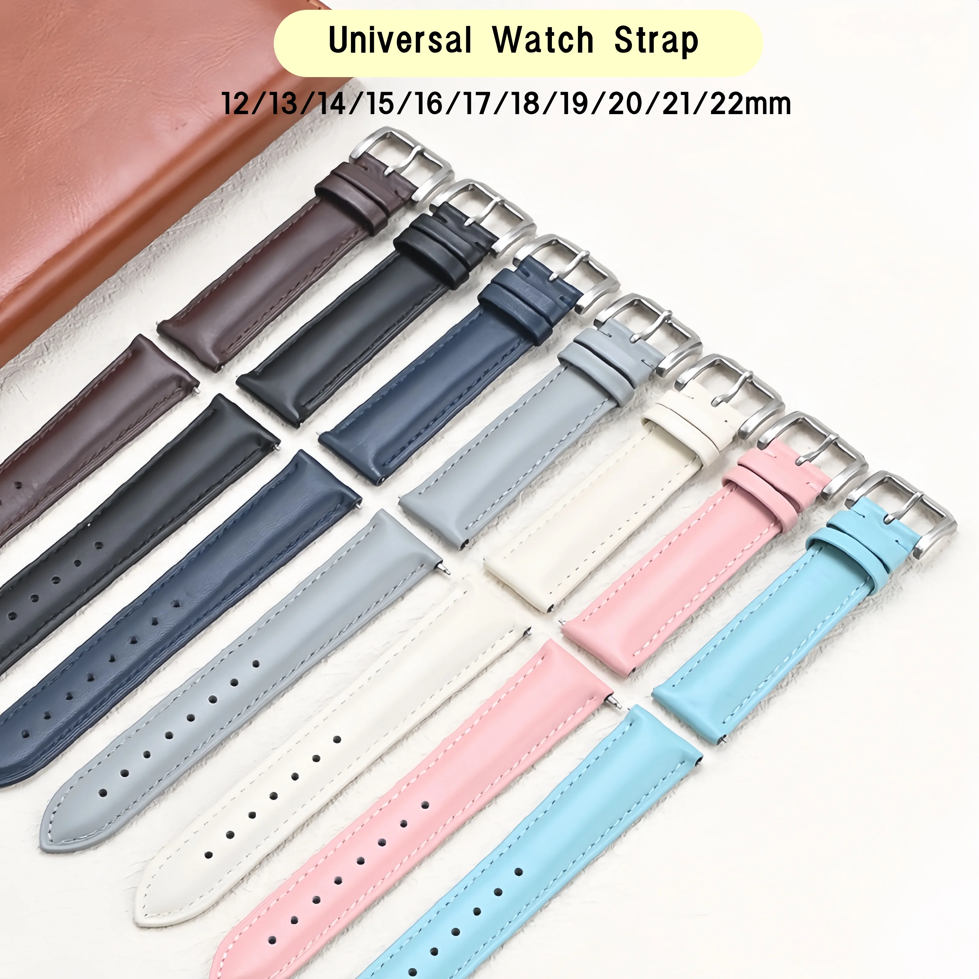 Universal Watchband Quick Release leather watch strap 12mm 13mm 14mm 15mm 16mm 17mm 18mm 19mm 20mm 21mm 22mm Wrist Bracelet