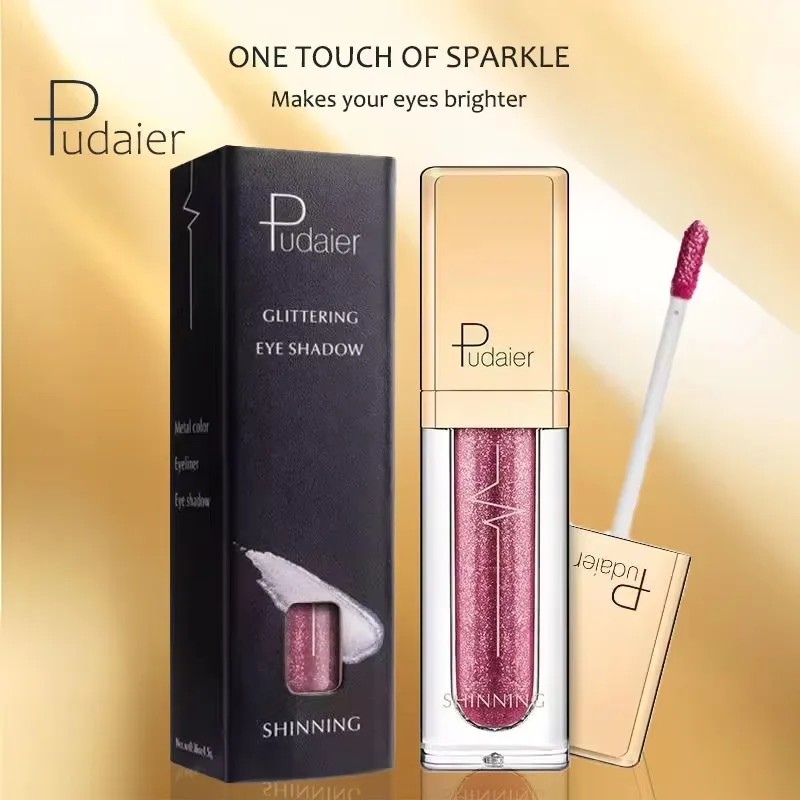 18 Colors Liquid Eyeshadow Diamond Pearlescent Sparkling Eye Shadow Highlighter Quick Drying Eyeshadow Eye Make Up.