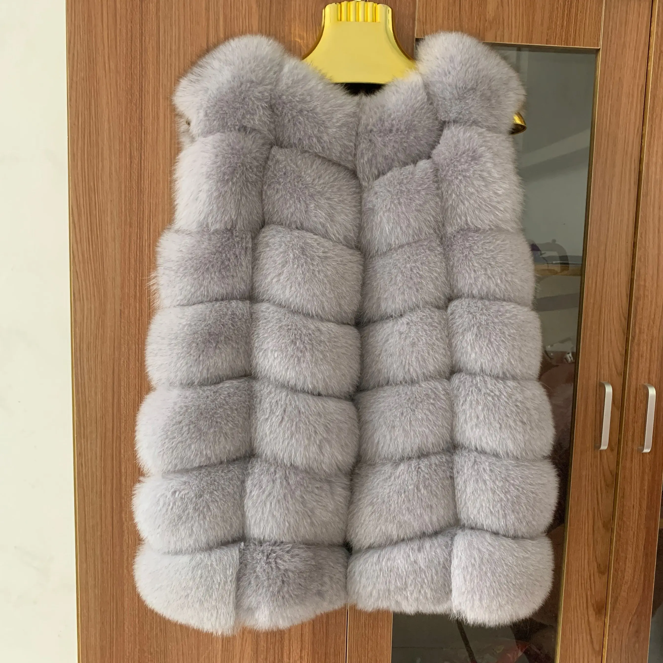 Real fox fur vest outono e inverno quente casaco de pele natural das mulheres raccoon fur vest genuíno fox fur coat alta qualidade livre enviar