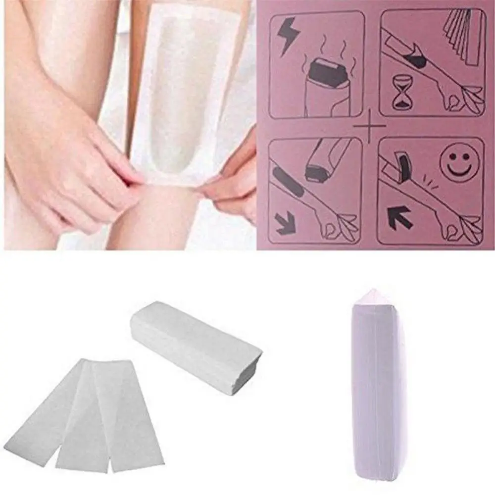 

100Pcs Lady Disposable Non-woven Wax Depilatory Paper Wax Strips Pad Arm Leg Hair Removal Strip Hair Removal Shaving Waxing Legs