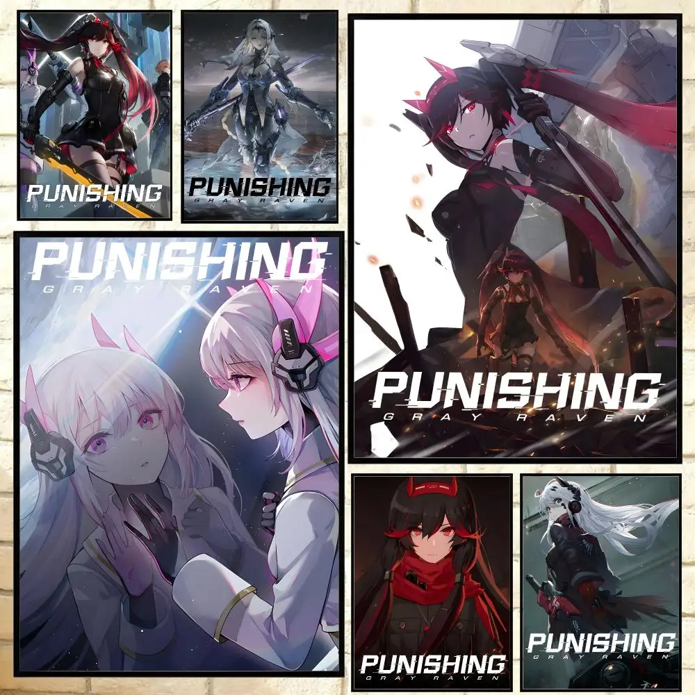 game Punishing: Gray Raven Poster HD Poster Anime Aesthetic Wall Art For Game Anime Lovers Bedroom Gaming Room Decor Ideal Gift