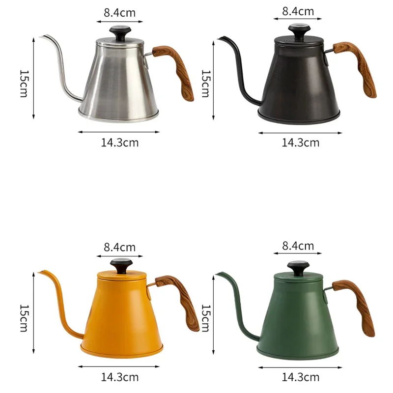 1.2L Coffee Pot with Thermometer Milk Frothing Pitcher Gooseneck Kettle Spout Induction Cooker/Gas Stove Espresso Tea Pot Kettle