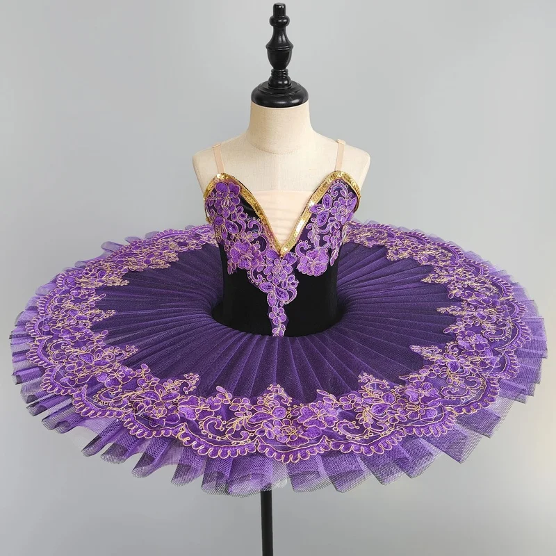 ♥ Nuevo Tutú Profesional Morado y Verde 2026 para Mujer, Leotardo para Adultos, Disfraz de Ballet Lago de los Cisnes, Vestido de Bailarina ★ Mira a mí arriba↑_↑