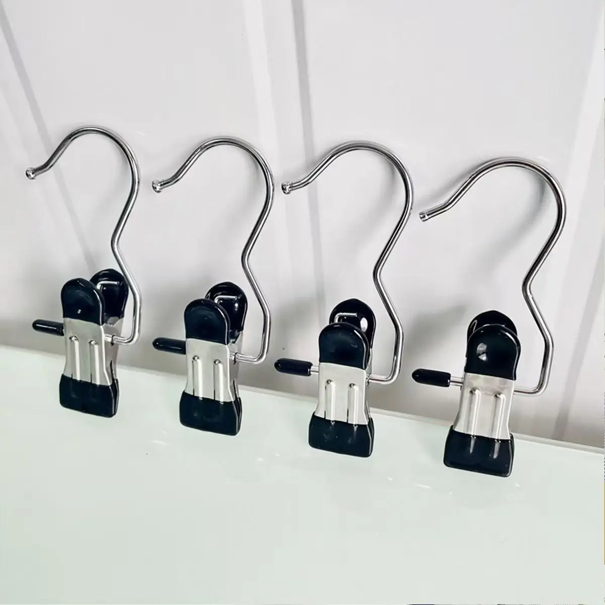 5/10/20 pcs Stainless Steel TracelessClothespins Laundry Clothes Pegs Hook Portable Hanging  Clip Pants Socks Storage Clip
