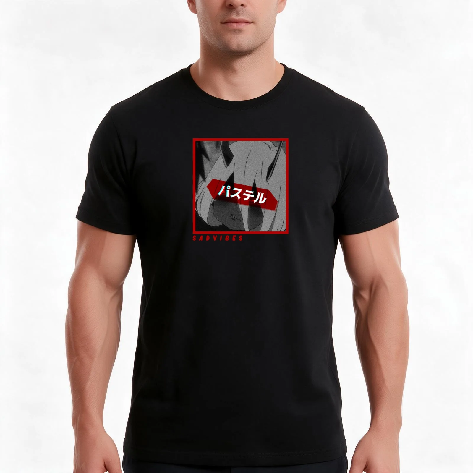 SAD VIBES - Zero Two Cube Minimalism Art T-Shirt Summer Casual Cotton Tee Oversized Streetwear Tops Vintage Graphic Print