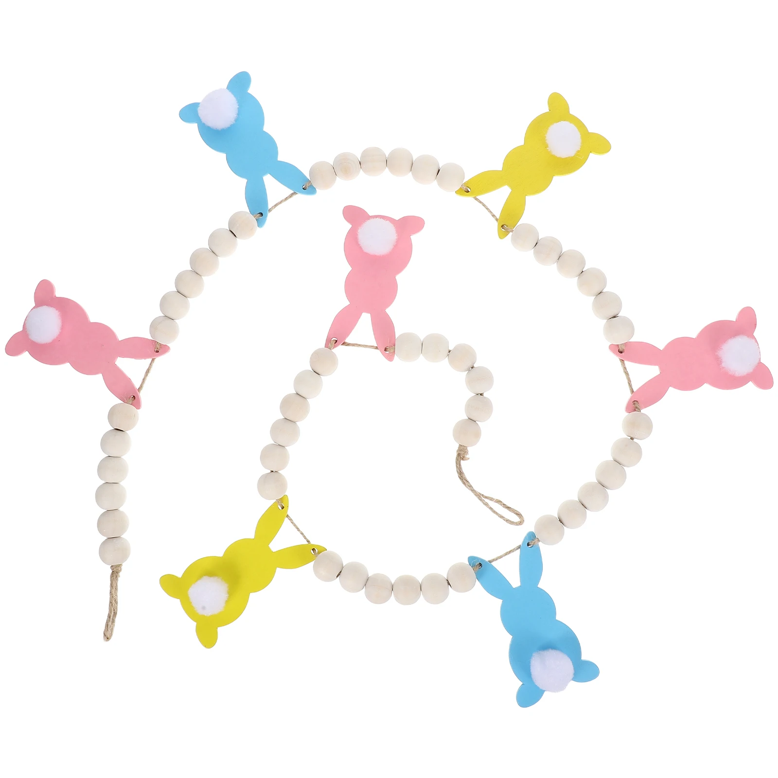 

Rabbit Beaded Banner Bunny Hanging Banners Porch Decorations Creative Easter Farmhouse Garden Cute Wooden Beads Garland