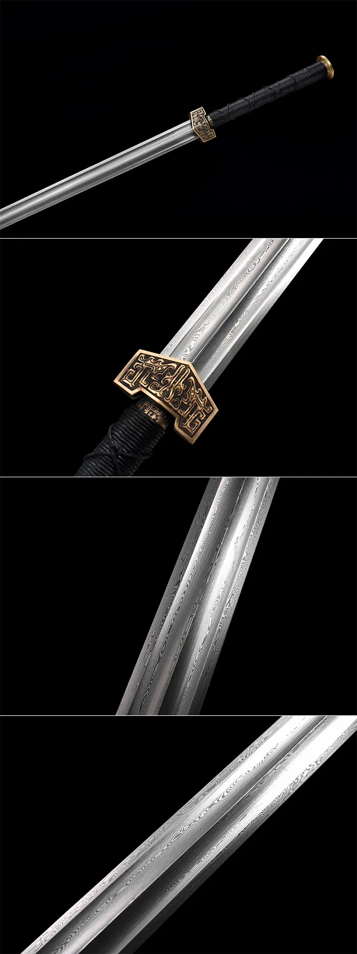 101.5 سنتيمتر العشب التنين هان السيف القرون الوسطى معركة إعداد كاتانا كامل تانغ دمشق الصلب حافة قطع النينجا الكونغ فو القتالية Ar #2