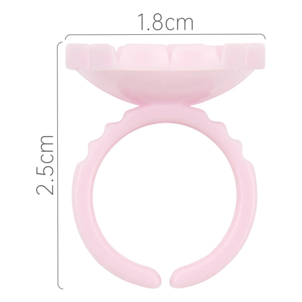 100Pcs Disposable Glue Flower Rings Eyelashes Glue Cups Blossom Volume Lash Glue Plastic Holder Tattoo Pigment Container Rings