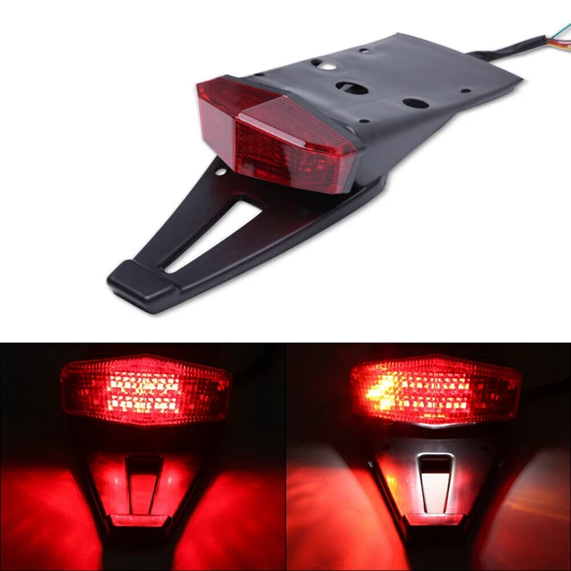 NEW-New WD 12VLED Rear Fender Tail Light For Motorbikes Off-Road Retrofit Licence Plate Light With Fender