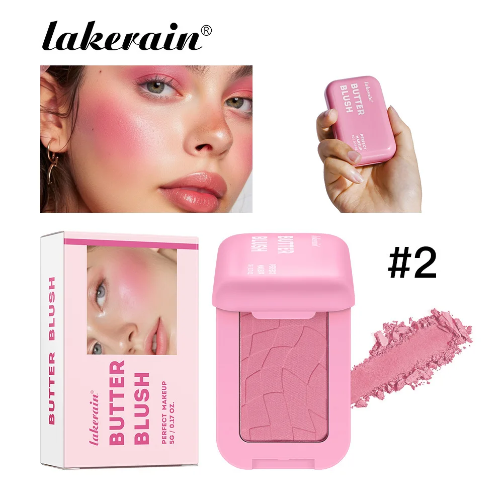 Palette de fard à joues en poudre pour maquillage professionnel, fard à joues de formule végétalienne, fard à joues dans la barre, cosmétiques, crème rose pour le visage, 12HR