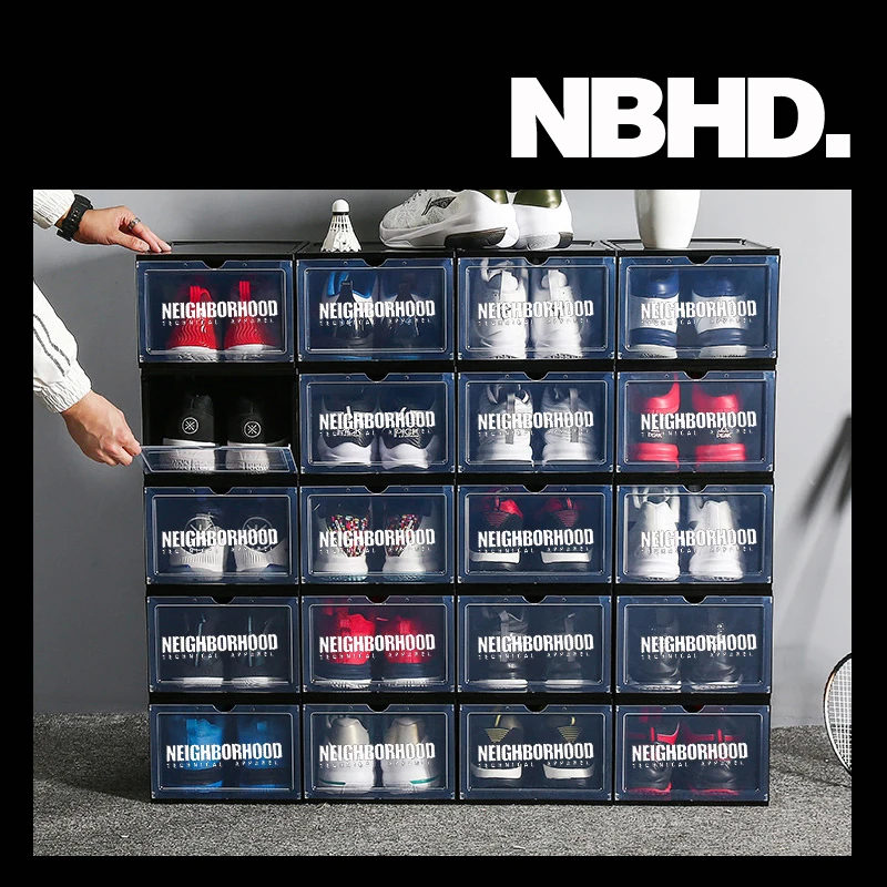 

NBHD thickened transparent drawer shoe box plastic shoe storage artifact clamshell storage box shoe rack box