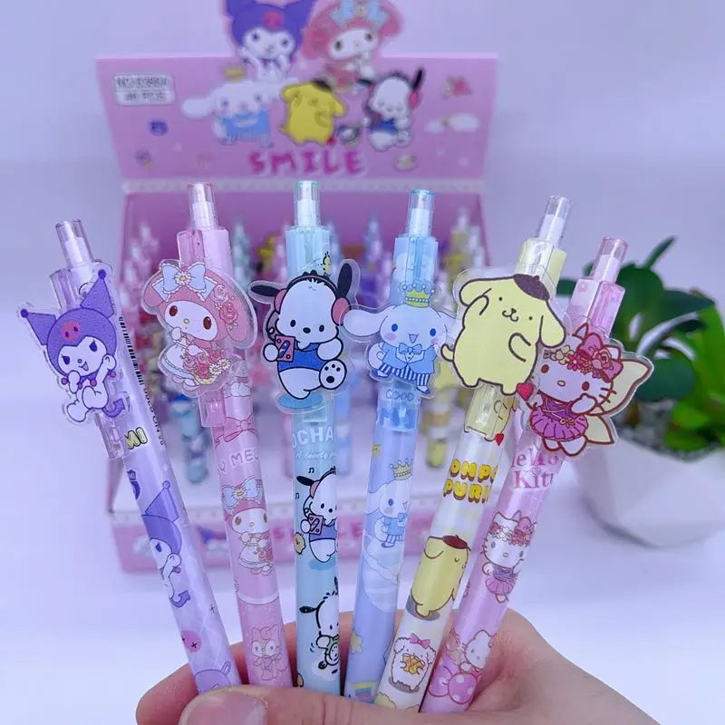 Imagem -03 - Sanrio Olá Kitty Gel Pen Kuromi Melody Desenhos Animados Patch Canetas Papelaria Kawaii Estudante Escrever Ferramenta Escritório da Escola Presente Novo 24 Pcs 48 Pcs