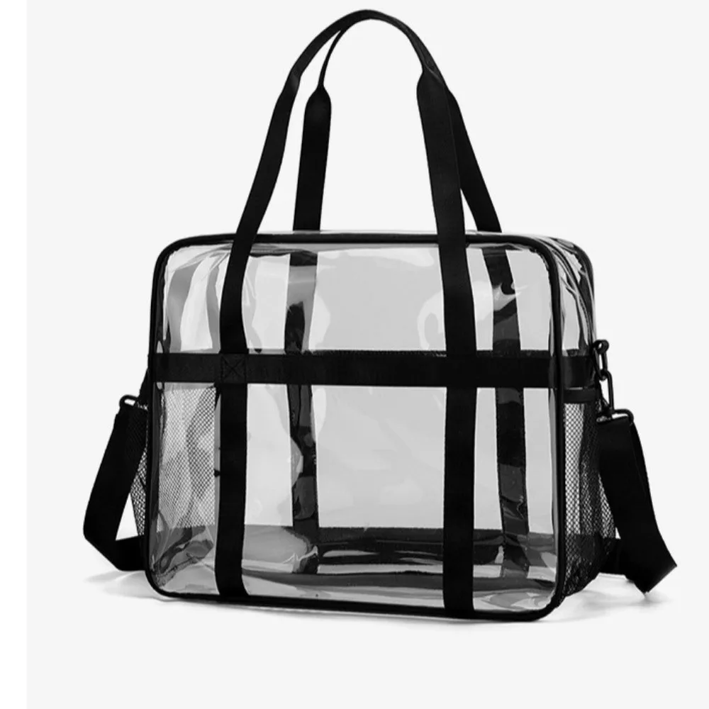 Large Capacity Transparent Crossbody Bag Waterproof Portable Toiletries Handbag PVC Material Lightweight Washing Storage Bag