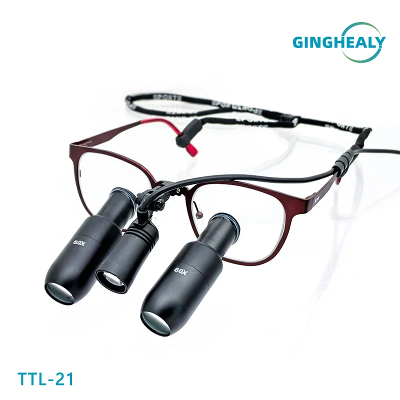 

Лупы Ginghealy TTL с призмой 4X/5X/6X, настраиваемые оправы, USB-интерфейс, светодиодная подсветка (без батареек), титановые оправы