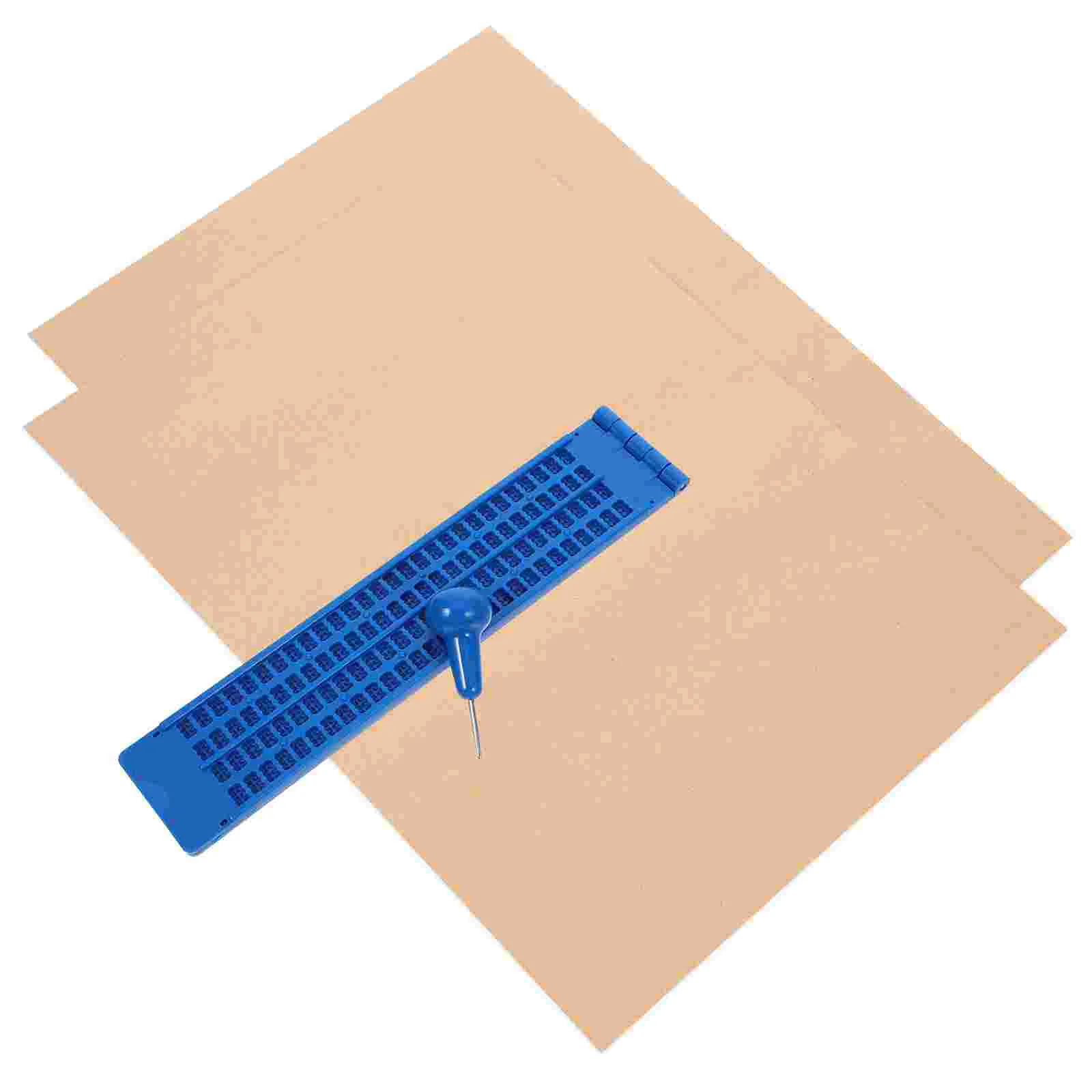 Braille Board Accessory Blind People Writing White for Kids Whiteboards Plastic Plate with Stylus Leaning Blinds Supply
