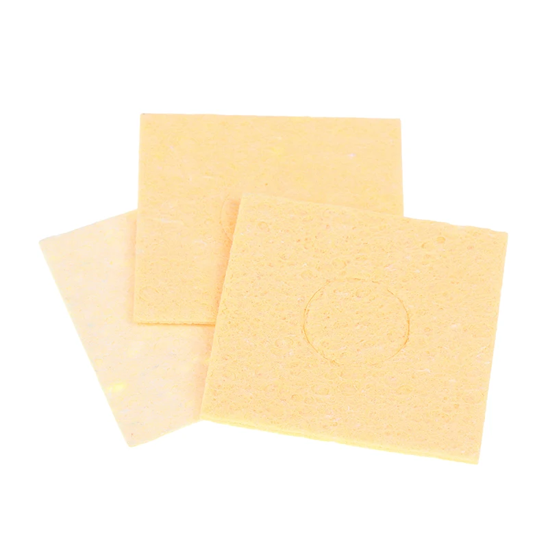 5 шт. 60*60 мм желтая паяльная чистящая губка для припоя, чистящие губки, подушечки для распайки, аксессуары для паяльника