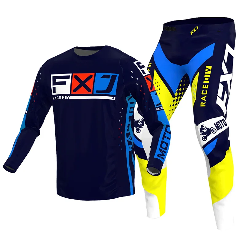 Enduro Pak Cross Off-Road Heren Kits Dames Motorcross Versnelling Set Jersey Broek Motorfiets Combo Groen Blauw Geel Wit Roze Zwart