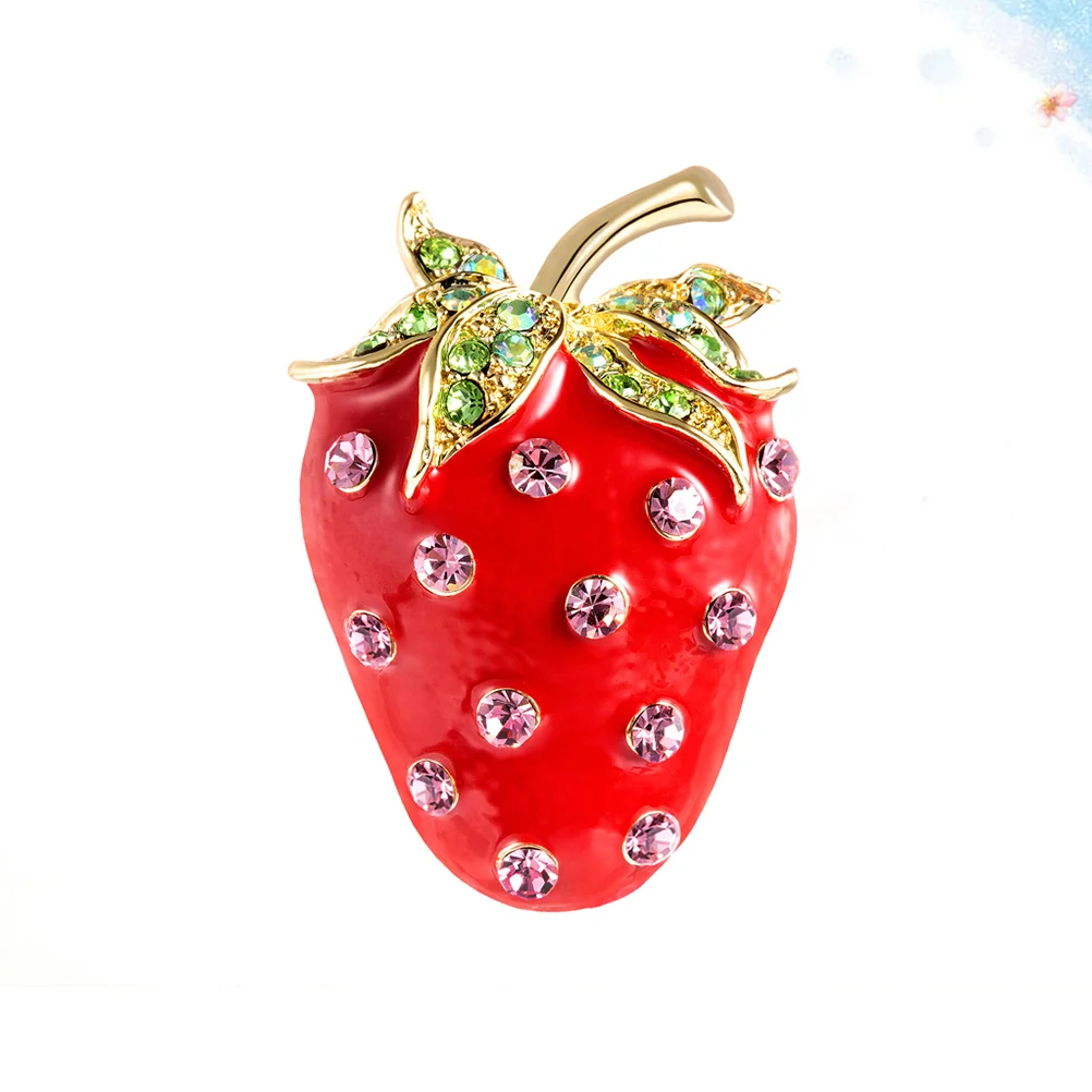 Chic Sweet Strawberry Design Brooch Trendy Style Fashionable Matte Brooch Daisy Brooch Strawberry Brooch