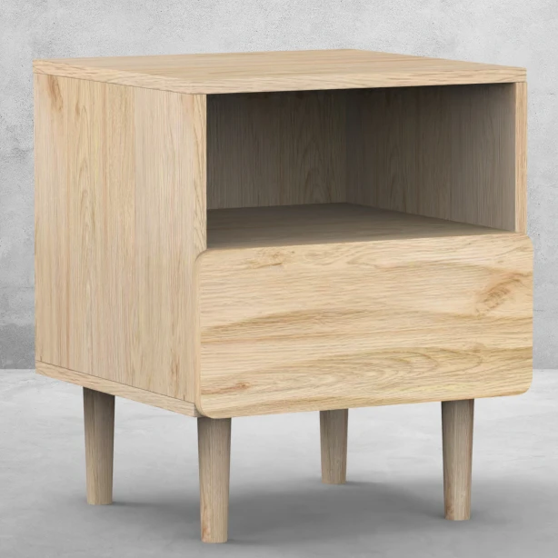 Mesa de cabeceira moderna e simples da borda redonda da madeira curvada da mobília do quarto