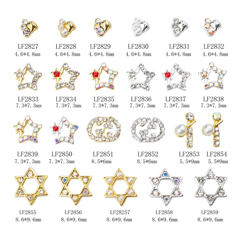 10 قطع مسمار الفراشة الساحرة المجوهرات الرجعية مسمار الراين لؤلؤة سبيكة مانيكير الملحقات