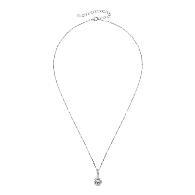 IOGOU Real 925 Silver 6.5mm 1.0ct D Color GRA Certified Moissanite Diamond Square Pendant Necklace for Women Fine Jewelry 2026