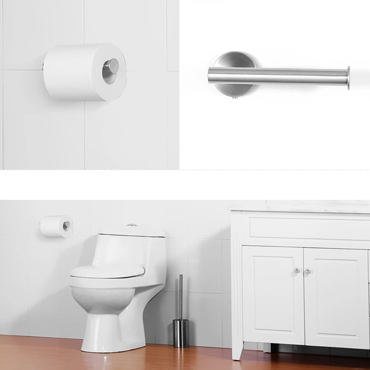 

Stainless Steel Toilet Paper Holder 8Cm X 16Cm Silver Wall Mounted Bathroom Tissue Roll Hanger Screw Hole Oxidation Resistant
