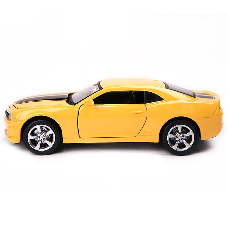 Modelo de carro amarelo chevrolet camaro, feito de metal, fundido, brinquedo, presente para crianças, 1:38