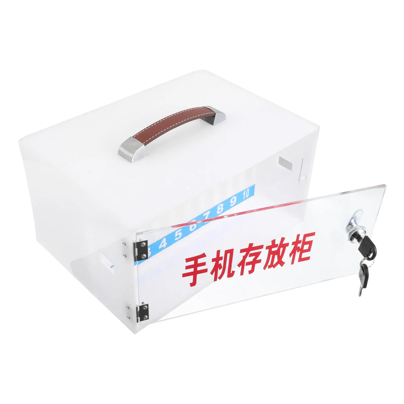 Cell Phone Storage Cabinet Lockable Mobile Phone Organizer Locker Box for Classroom Office Home with Key Transparent Numbered