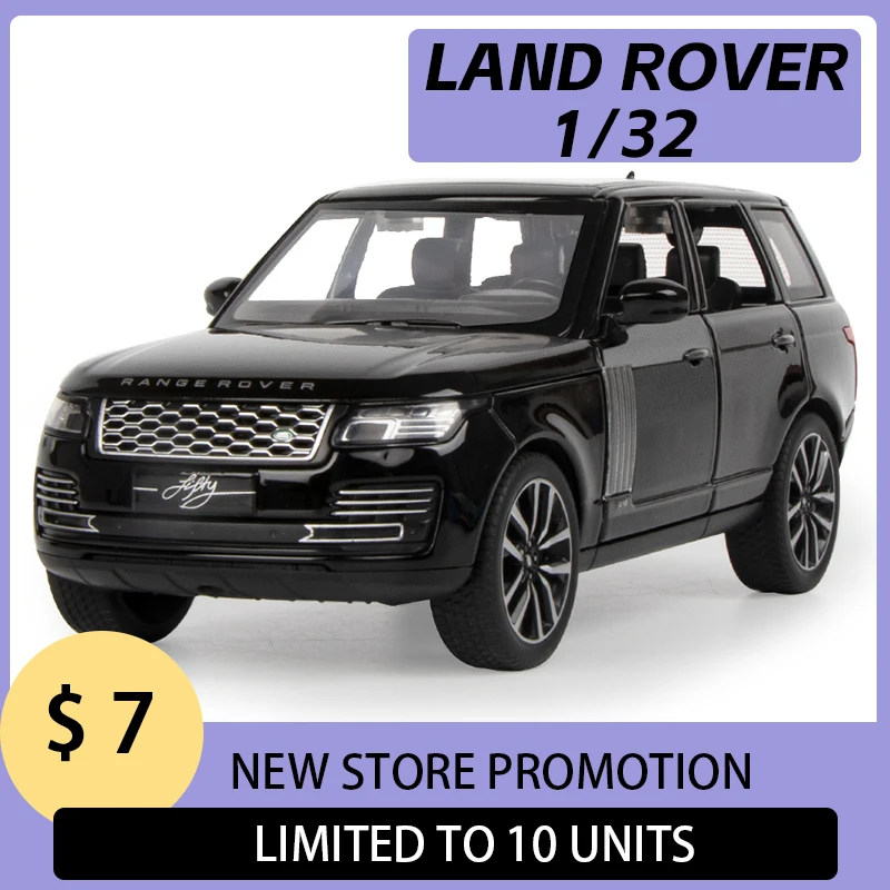 1:32 Land Rover SUV Car Model Toy Boy Diecast Metal Vehicle Light Sound One Piece Hot Wheels Fast and Furious Premium Collection