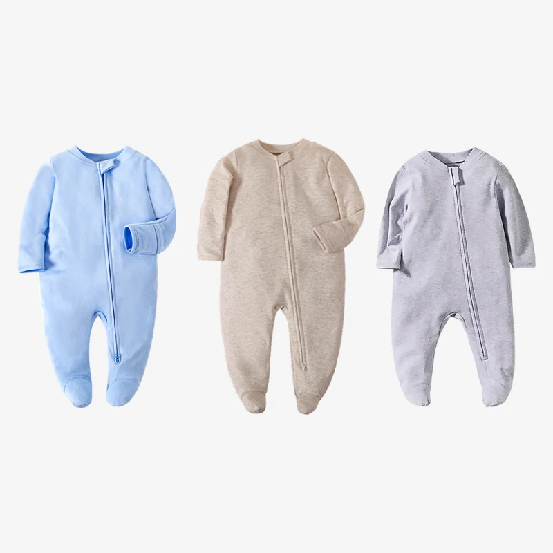 3 pieces Newborn Long Sleeve Clothes Jumpsuit Infant Soft Pajamas Clothing Homewear  Cotton Boys Girls 0-12Months Baby Rompers