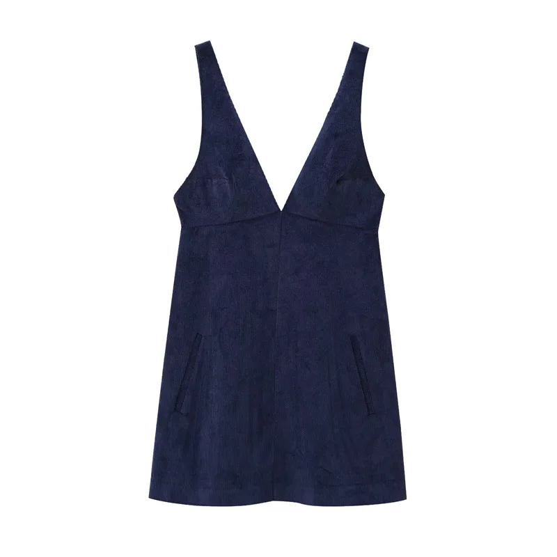 2025 autumn new European and American women's fashionable sexy hot girl corduroy short dress