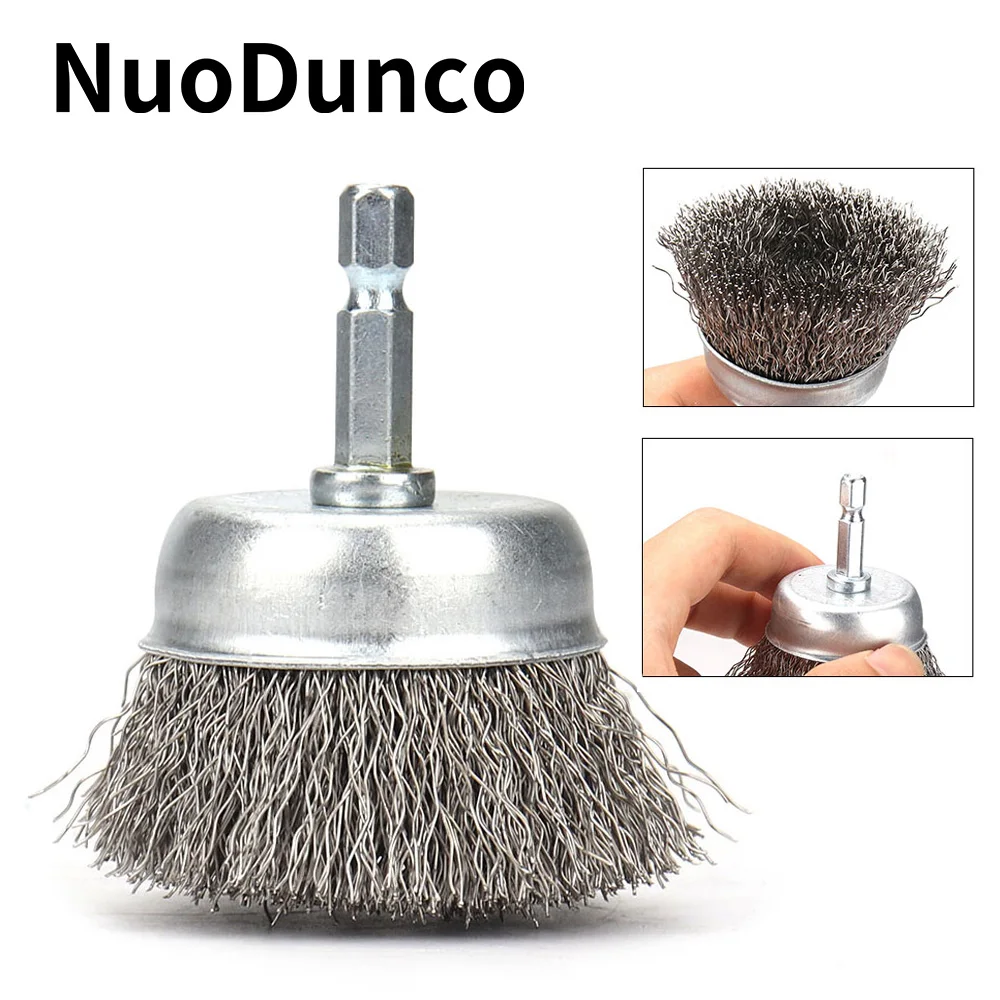 2 Polegada escova de fio roda copo escova 50mm metal remoção ferrugem polimento broca escovas 1/4 Polegada alça hexagonal para ferramenta rotativa
