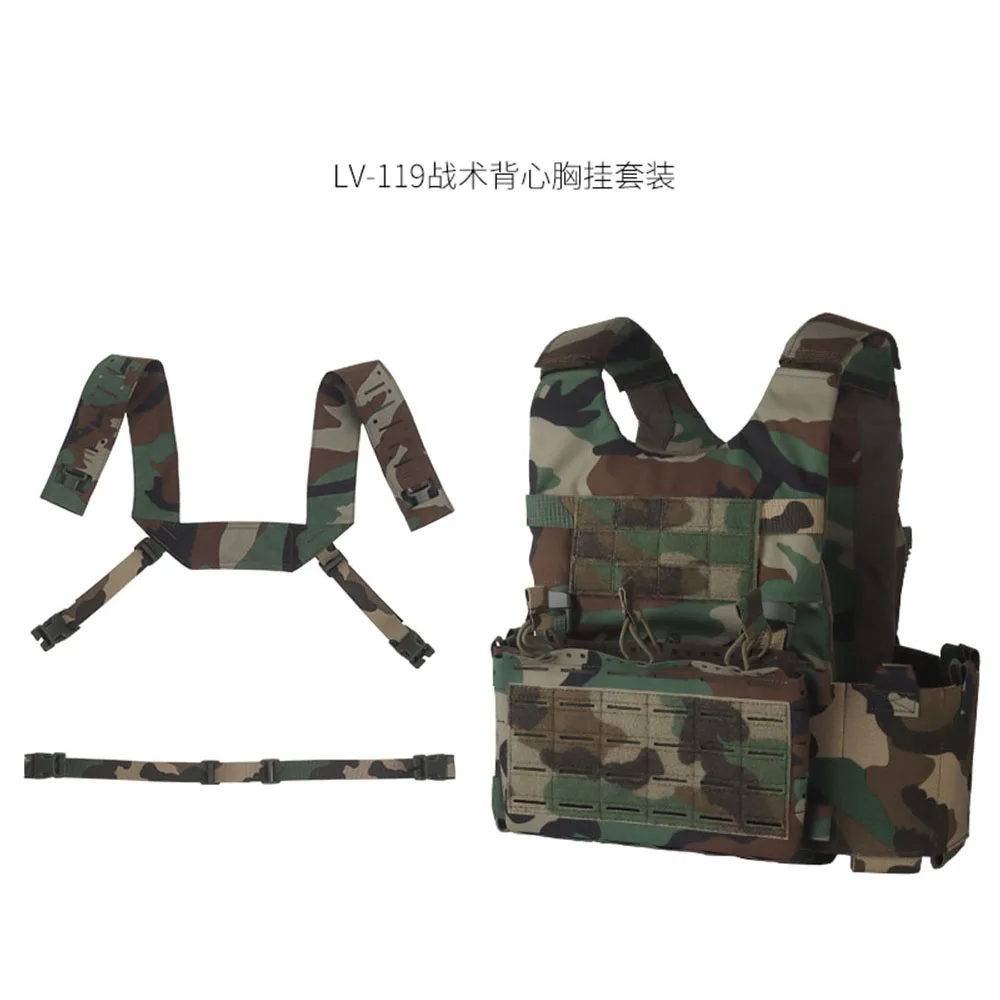 سترة تكتيكية LV-119 حامل لوحة تكتيكية MK5 مجموعة تلاعب الصدر خفيفة الوزن سريعة الإصدار سترة مولي مع حقيبة مجلة ثلاثية