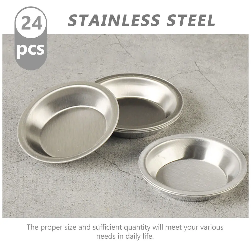 24pcs Stainless Steel Paint Palettes for Watercolor Oil Acrylic – Non-Slip, Portable Color Mixing Trays