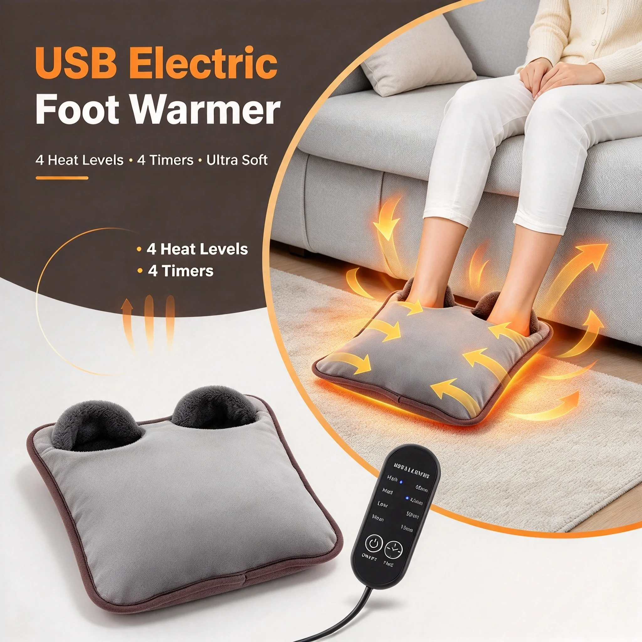Home Appliances - Calentador de pies eléctrico USB de
