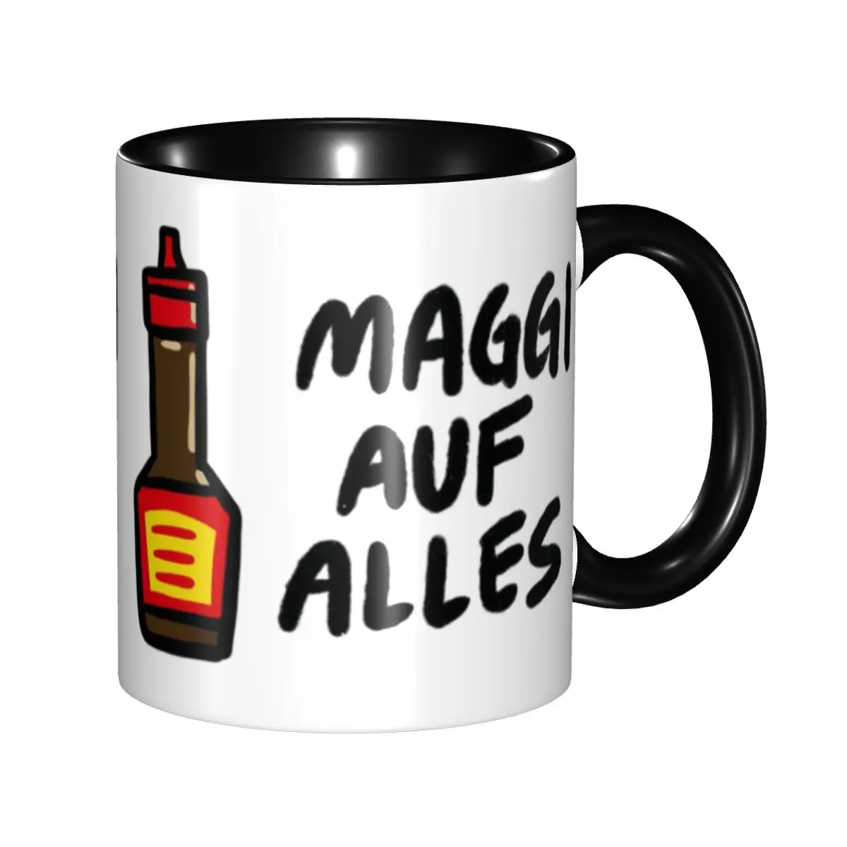 Maggi Auf Alles (Deutsch) Tasse, lustige Keramik-Kaffeetassen, Teetassen, Milchbecher, Trinkgeschirr, Geschenke für Freunde
