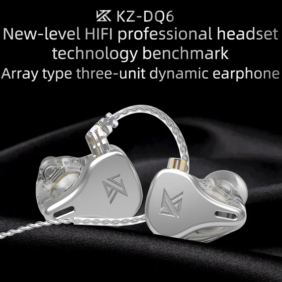 KZ DQ6 3DD  2PIN Cable Music Sports Headphones KZ EDX DQS D-FI ESX with Dynamic Drive Unit in Ear Earphone HiFi Bass Headset