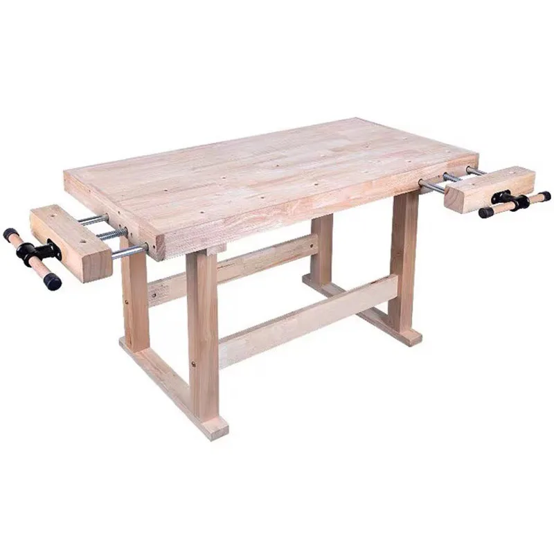 Beech Solid Wood Workstation With Clamp Design Portable Manual Craft Workbench For Home Workshop DIY Handmade Projects