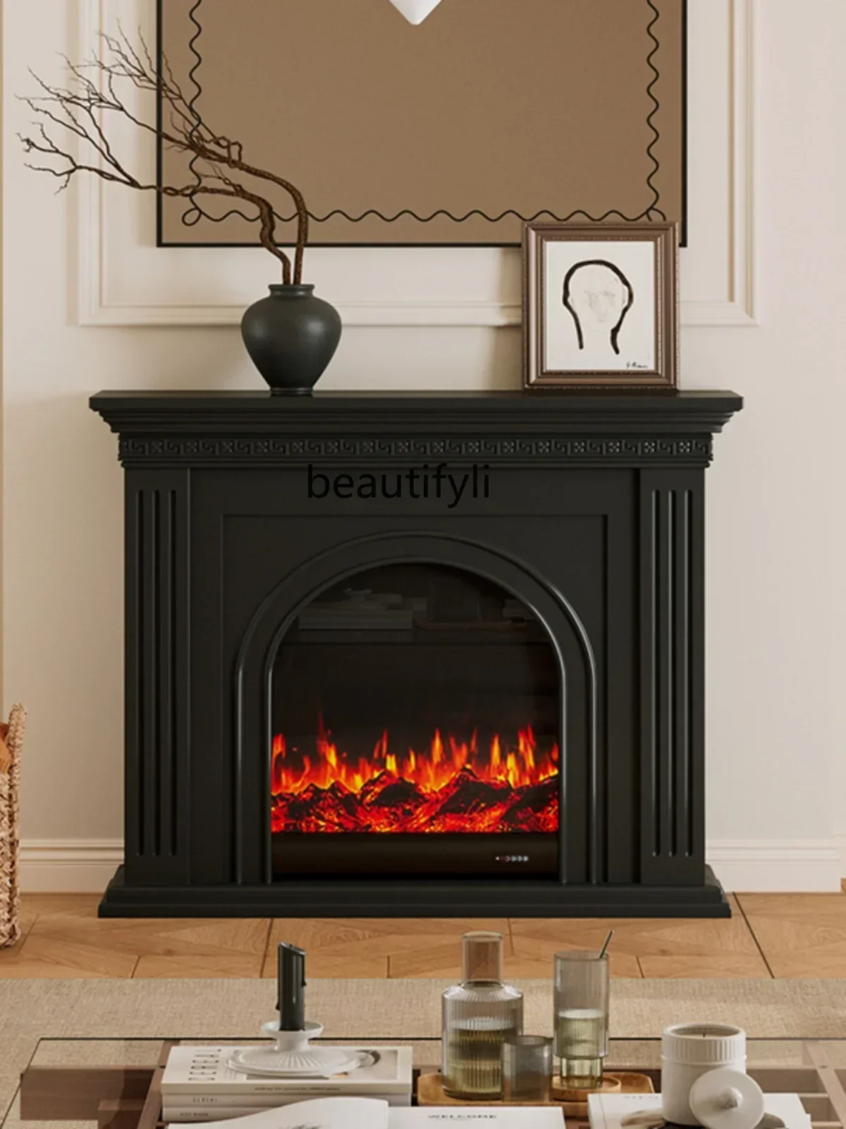 

SS 7304новый стиль, средневековый камин, шкаф с подогревом, резной французский ветер, имитация огня, украшение, камин в стиле ретро, черный, крыльцо r