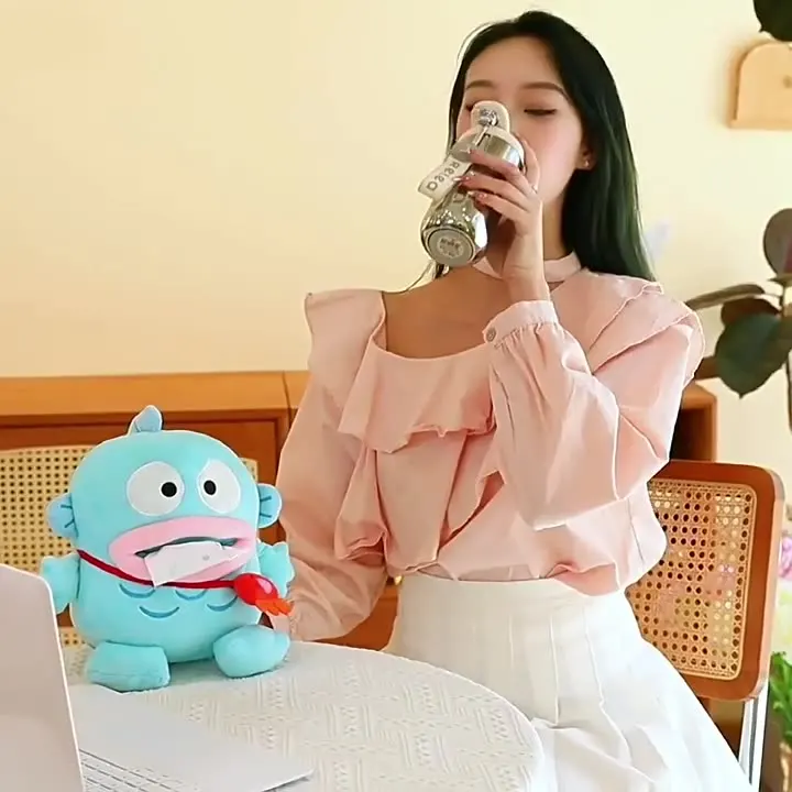 Bonito palhaço de pelúcia peixe hangyodon caixa estudante mochila pingente boneca criativa portátil caixa de tecido decorativo