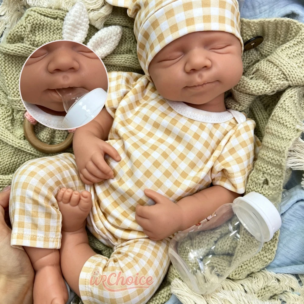 Can Use Pacifiers 50cm Silicone Reborn Doll Anatomically Correct Soft Touch Realistic Washable Newborn Doll for Collectors