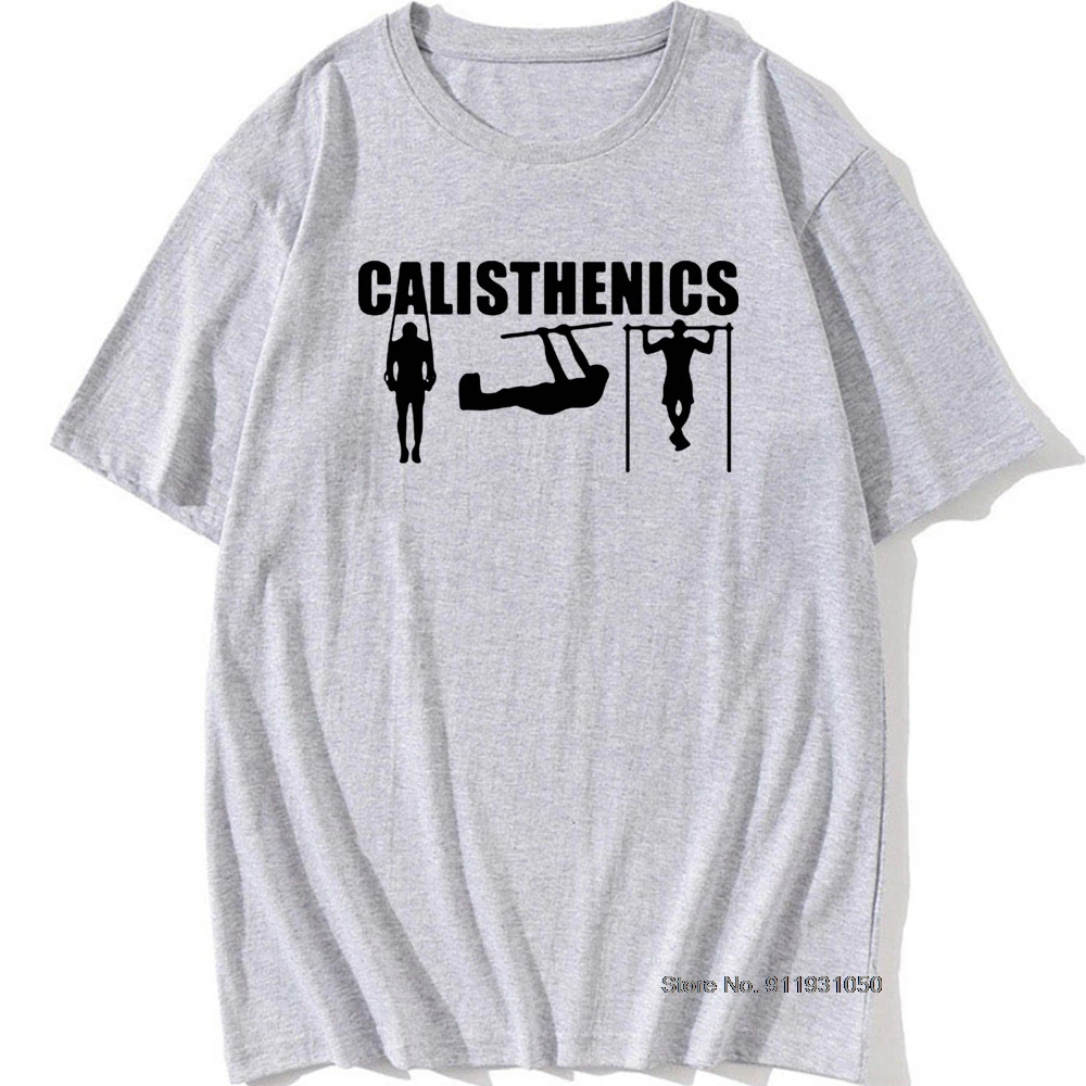 Cool Calisthenics T-shirt Mens Casual Harajuku Cotton Tshirt Vintage O-Neck Print T Shirt Bodybuilding Sports Tee Tops