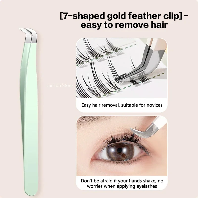 

Precise Professional Makeup Tool Lash Applicator Tool Eyelash Cluster Non Slip Applicator Tweezers for Travel Salon Separating
