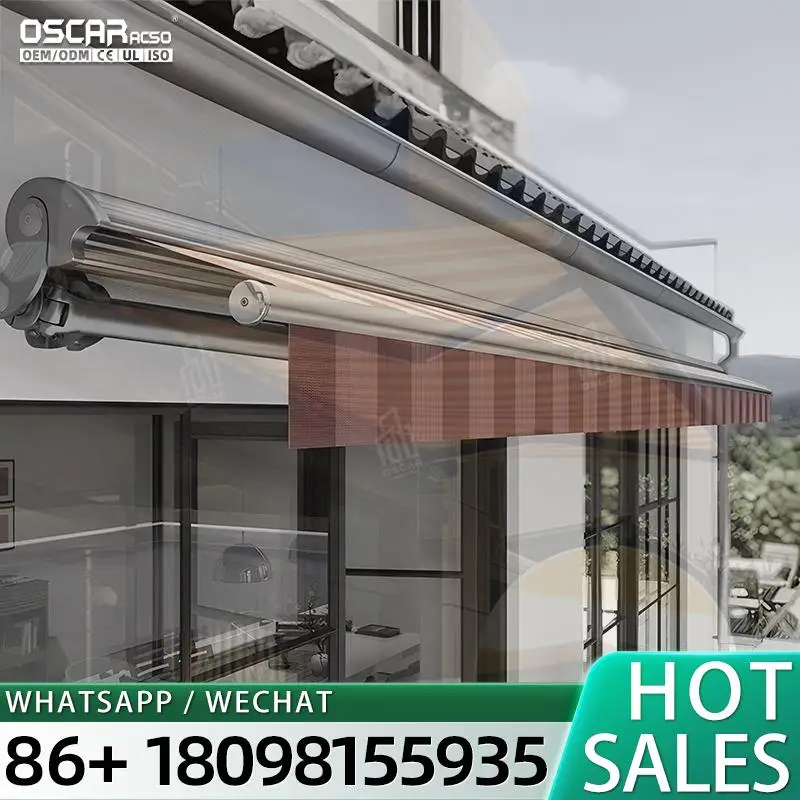 Outdoor Durable Customizable Folding Awning Canopy for Terrace Open air Restaurant & Portable Light for Ordinary Switch Use  Ret