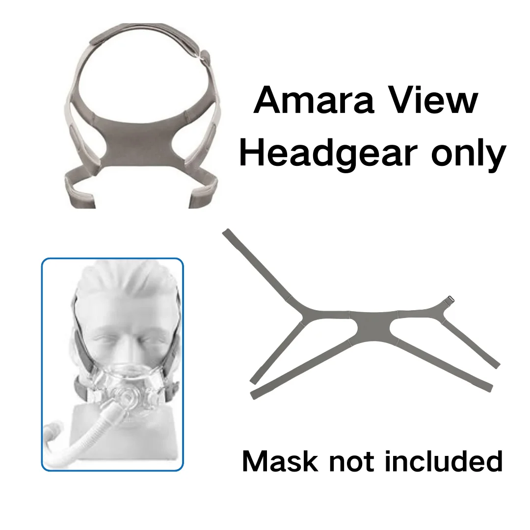 2er-Pack Ersatz-Kopfbedeckungen von Amara View, Amara-Kopfbedeckungsgurt für Amara View CPAP-Masken, Standardgröße (ohne Maske)