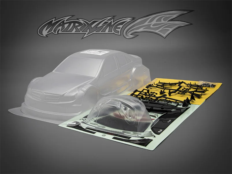 1/10 C63 Coupe RC PC body shell 195mm width Transparent drift body shell with Lampshade mirror for 1/10 hsp hpi trax Tamiya